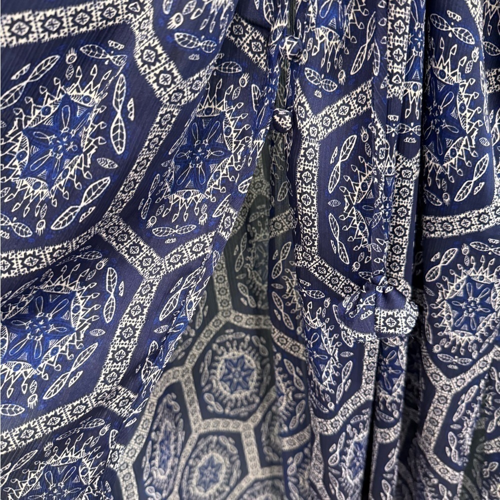 NWT MISA Los Angeles Veruschka cover up or maxi dress Blue printed size Small - Picture 7 of 10